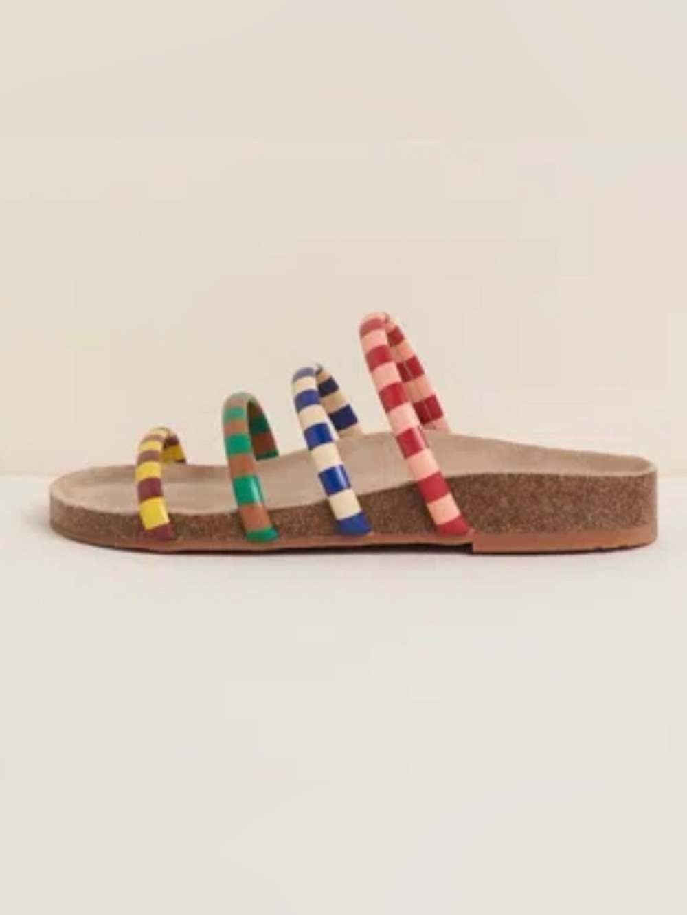 Charlotte stone Gloria Striped Multi-Color Women’s Slide Sandal